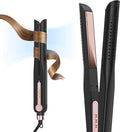 SKIMI Airflow Styler 2.0 Titanium Flat Iron Hair Straightener &amp Curling Wand 96 Cool Air Vents for 48H Lasting Style Dual Voltage for Travel &amp Home Anti-Tangle 5 Temps (Black &amp Blush).