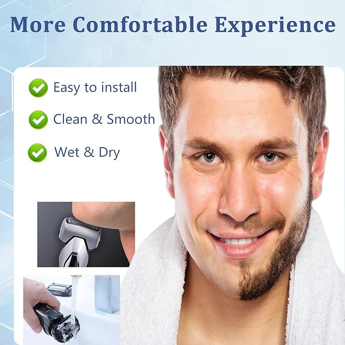 WES9032P Shaver Replacement Blades &amp Foil Compatible with Panasonic arc5 Shavers | Complete Replacement Kit for Models ES-LV9N ES-LV95 ES-LV65 ES-XLV9C(1 Foil+2 Cutters) (Arc5(1Foil+4Cutters))