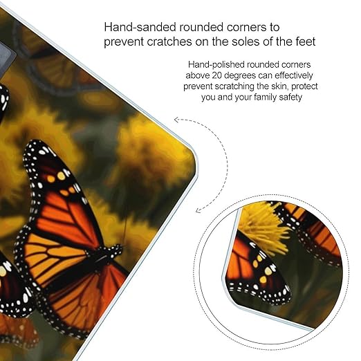 Monarch Butterflie Bathroom ScaleHighly Accurate Digital Weighing Machine for People Bright LED Display Weight Scale for The Aldult Home Use