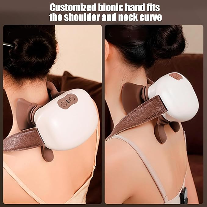 Heated Neck Massager Electric Shiatsu Neck and Back Massager 3 Massage Modes Portable Rechargeable Deep Tissue Pain Relief for Real Hands Massage on Neck Back Shoulder