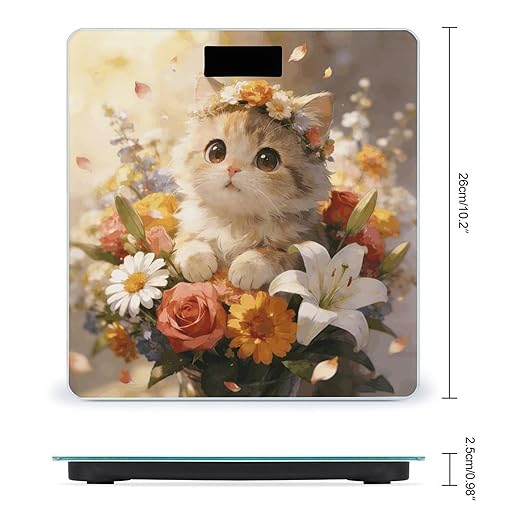 Flower Fell Into Miao's Arms. Weight ScaleClear LED Display Bathroom Digital Weighing ScaleTempered Glass Digital Bathroom Scale for Body Weight Capacity Up to 400 Lbs