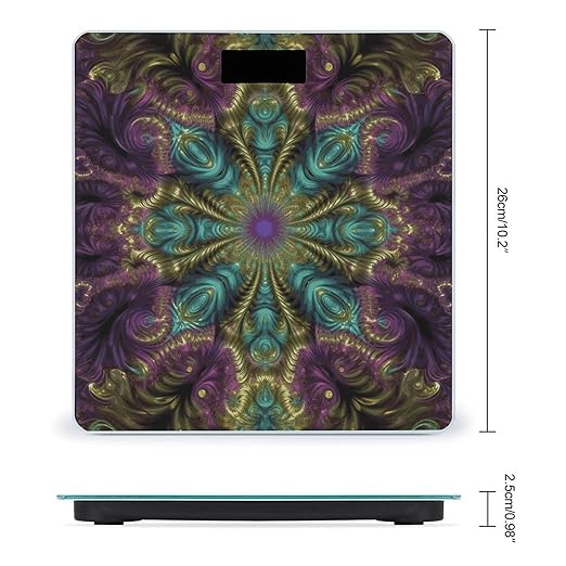 Fractal Art Bathroom ScaleHighly Accurate Digital Weighing Machine for People Bright LED Display Weight Scale for The Aldult Home Use