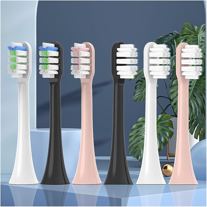 12Pcs Replacement Brush HeadsCompatible for SOOCAS V1/X1/X3/X5/X3U/X3PRO/v1/v2 Toothbrush Soft Bristle Nozzles(Pink)