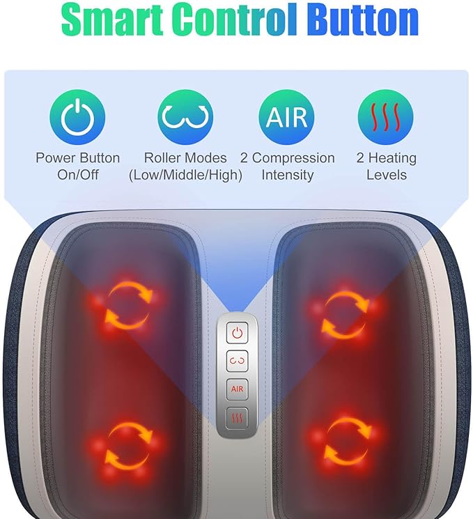 SLOTHMORE Shiatsu Foot &amp Calf Massager with Compression &amp Heating Deep Tissue Kneading Improves Circulation Helps Plantar Fasciitis for Foot Calf Arms Fit Up to Size 14