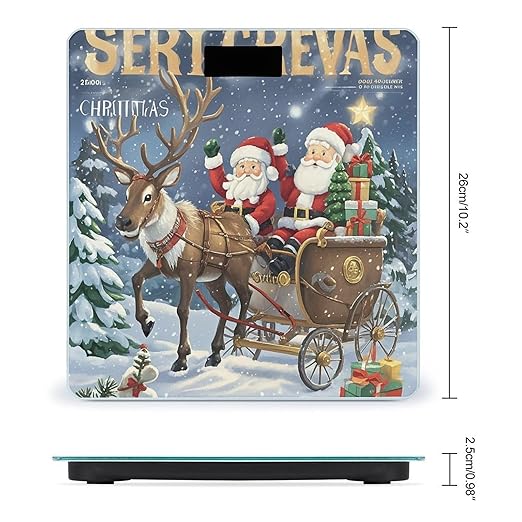 Before Christmas Bathroom Scale for Body Weight Bathroom Weighing Scales with Back Lit LED Display Sturdy Tempered Glass Body Weight Bathroom Scale 400lb Weighing