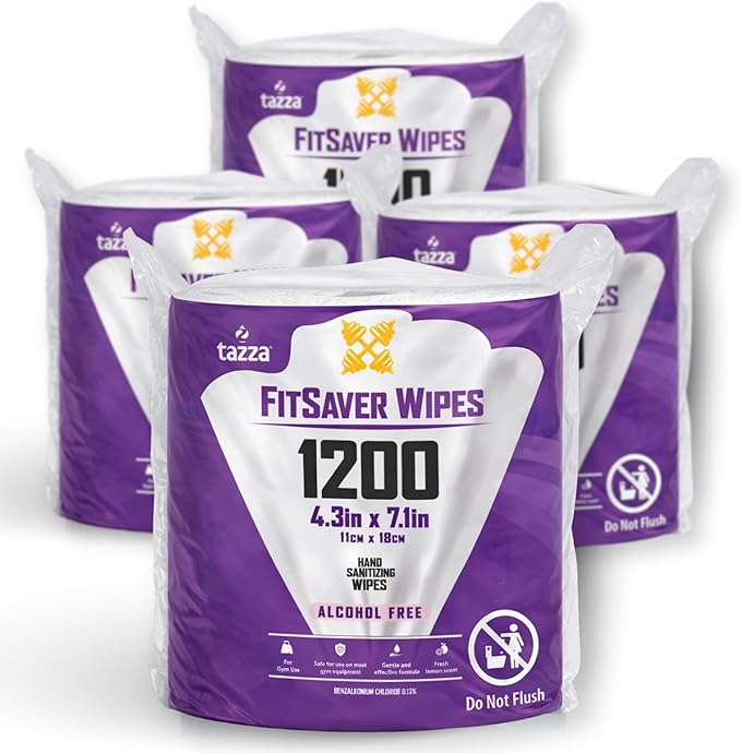 Tazza TAZZAWP1200 Wet Wipes - Bulk 4 x 1200 Ct Durable Pre-Saturated Cleaning Gym Equip Wipes. 1 penny a wipe!