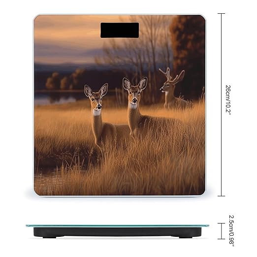 Nature Wild Animal Deers Scale for Body Weight Digital Bathroom Scale Precision Smart Weighing Scales with Clear LED Display Accurate High Precision Scales Weighing Machine