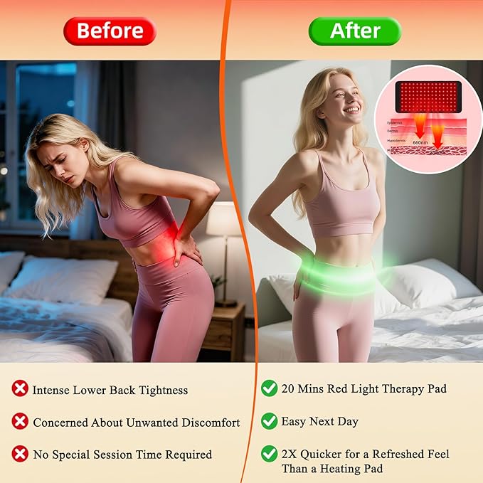 Red Light Therapy Pad for Body Infrared Light Therapy Belt 16 3 in 1 LED Bead Red Light Therapy 660nm 850nm Infrared Redlight Therapy Pad for Back Shoulders Waist Stomach Knees and Muscles