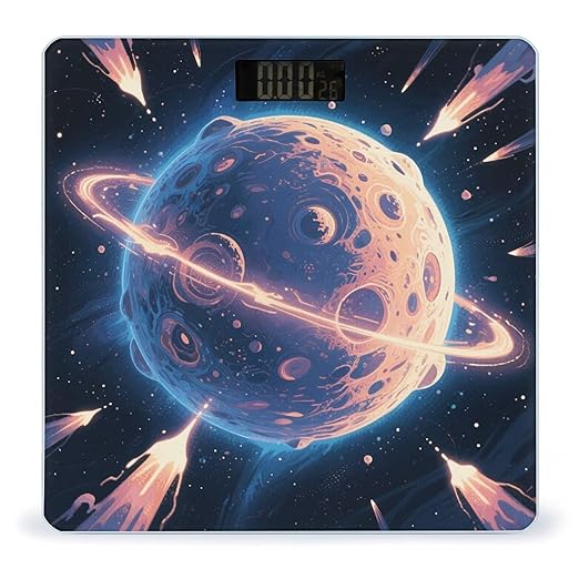 Mysterious Planet Scale for Body Weight Sturdy Tempered Glass Weighing Scales with LCD Display Accurate Digital Bathroom Scale Convenient Body Fat Smart Scales Easy Read