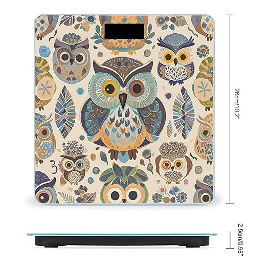 Color Owl Pattern Scale for Body Weight Smart Scales Digital Bathroom Scale High Precision Weighing Scales with Large Display Weighing Machine for People