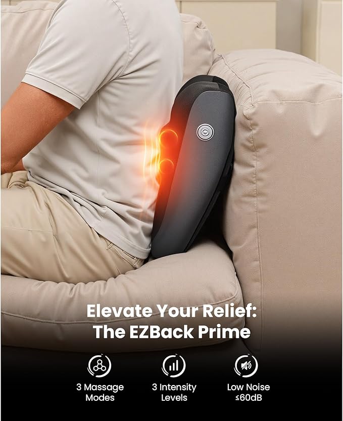 BOB AND BRAD Back Massager for Pain Relief Deep FSA Eligible HSA Eligible EZBack Prime Corded Design Shiatsu Neck and Back Massager with Heat for BackShouldersBody Muscle Tissue Gifts for Women Men