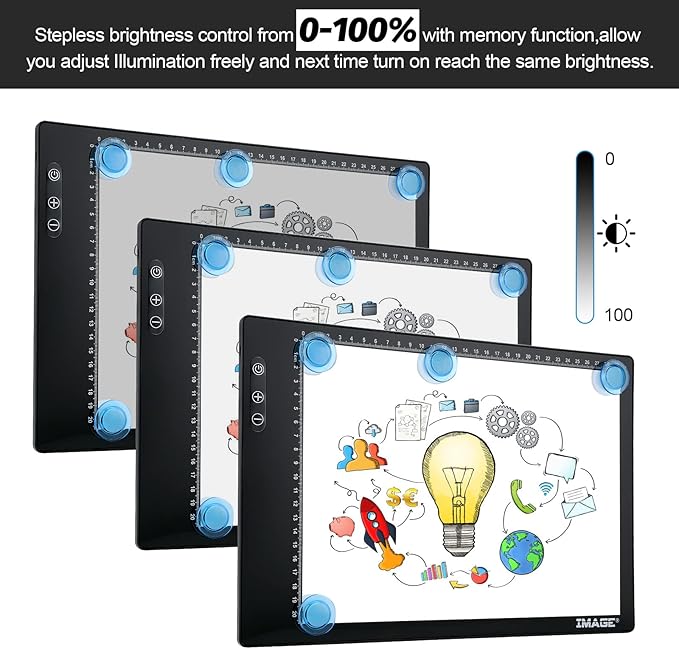 Rechargeable Magnetic A4 LED Light pad &amp Tracing Light Pad Case Black