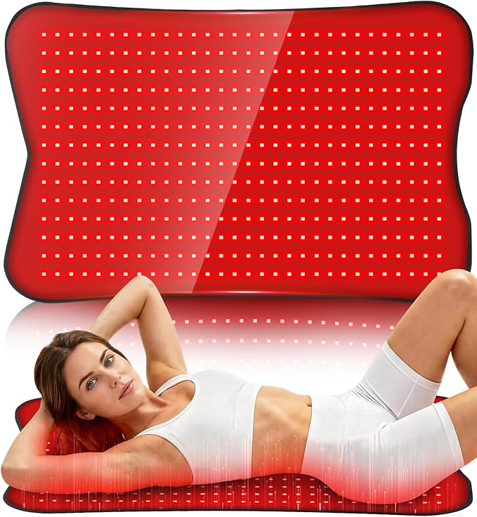 Red Light Therapy Mat for Body 31.5''×24'' Red Light Pad 660nm&amp850nm Red Light Wrap with 420 LEDs Timer Remote for Muscle Relaxation &ampSkin Care Suit for Back Neck Shoulder Waist Full