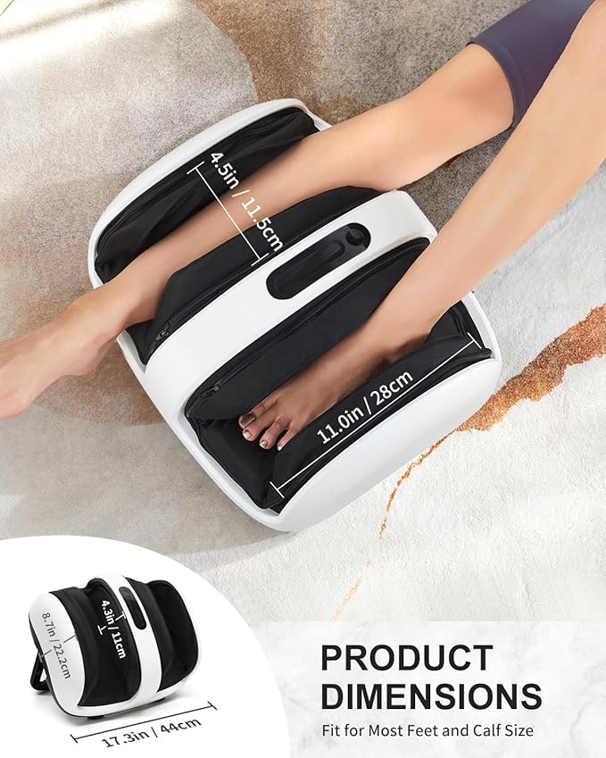 Nekteck Shiatsu Neck and Back Massager with Heat Smart Foot and Calf Massager APP Control White