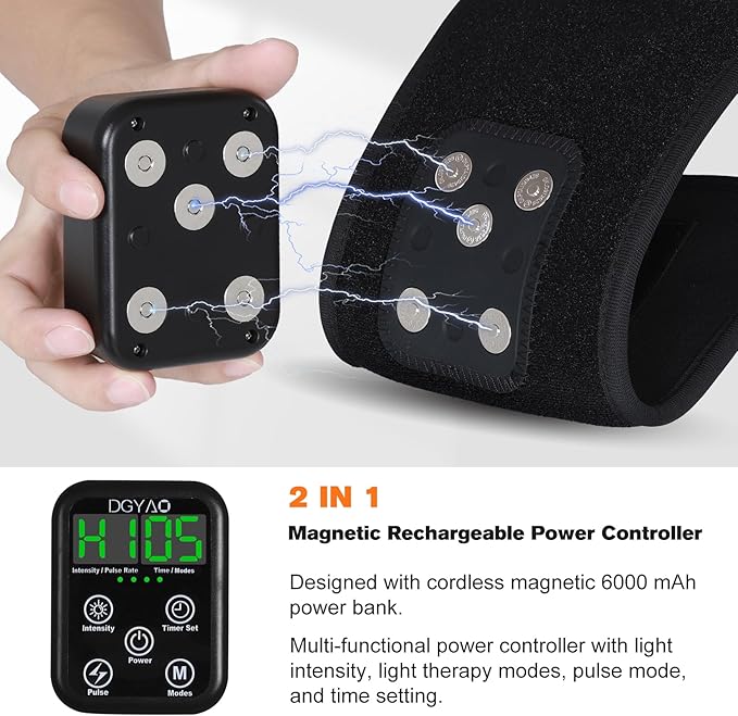 TUOB Red Light Therapy Device for Shoulder and Neck with 6000mAh Battery Cordless 850nm Near Infrared Light Therapy Wrap for Shoulder Back Benefit for Joint Pain Relief Muscle Relax