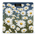 Camomile Pattern Scale for Body Weight Anti-Slip Tempered Glass Digital Bathroom Scales Clear LCD Display Weighing Scale Safe Rounded Corners Smart Scales