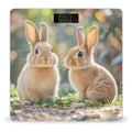 Two Little Cute Rabbits Bathroom Scale for Body Weight Bathroom Weighing Scales with Back Lit LED Display Sturdy Tempered Glass Body Weight Bathroom Scale 400lb Weighing
