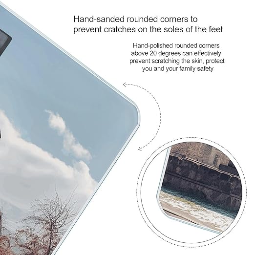 Armenian Church Scale for Body Weight Anti-Slip Tempered Glass Digital Bathroom Scales Clear LCD Display Weighing Scale Safe Rounded Corners Smart Scales
