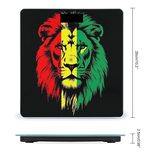 Women's Digital Bathroom Weighing Scale Automatic Switch Energy Saving Scale Smart Scale for Body Weight Reggae Rasta Flag Lion