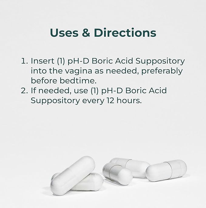pH-D Feminine Health Support - Boric Acid Starter Bundle - pH-D Boric Acid Vaginal Suppositories 36 Count and 5 Vaginal Suppository Applicators