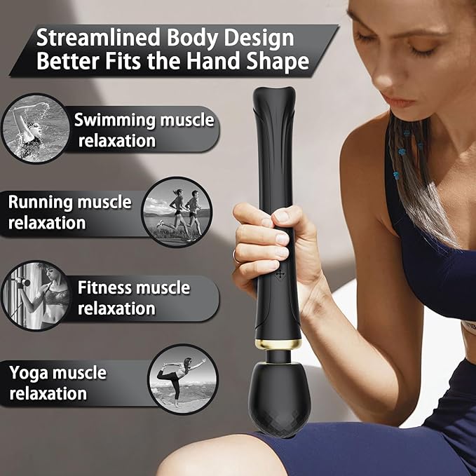 Handheld Massager-Cordless Vbrating Massagers-Travel-Quiet-Relax Body Muscles-Perfect Back Legs Hand Pains and Sports