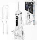 Flosser Electric Oral Irrigator Water Dental - 300ML Large Tank 8 Replaceable Jet Tips Teeth Cleaner Water Flossing Cleaning Picks for Home and Travel IPX7 Waterproof (A04)