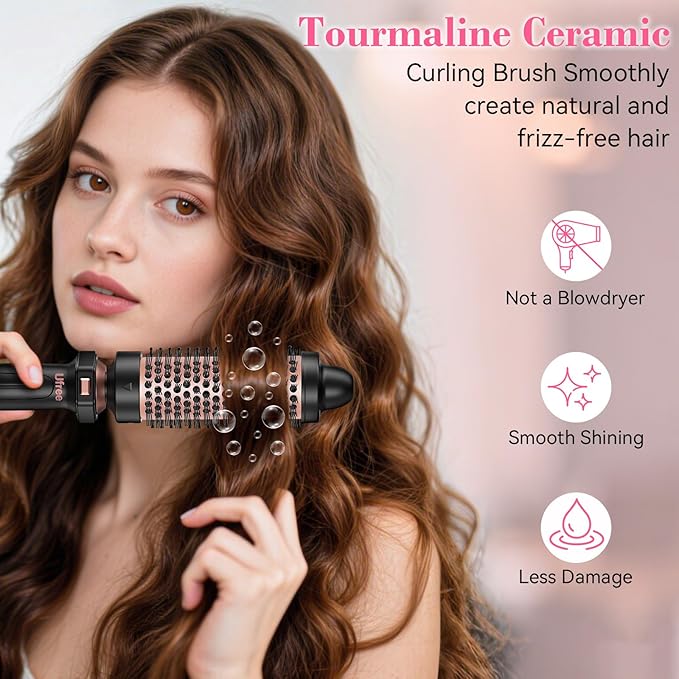 Ufree 7-in-1 Curling Iron Set with Interchangeable Ceramic Barrels Curling Wand Set with Thermal Brush Hair Straightener and Wand Curling Iron Versatile Styling Hair Curlers Set Gifts for Women