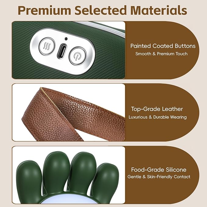 Neck Massager with Heat 4D Bionic Hand Massager Deep Tissue Neck and Shoulder Massager Portable Compact Design to Relieve Muscle Fatigue &amp Stiffness Green