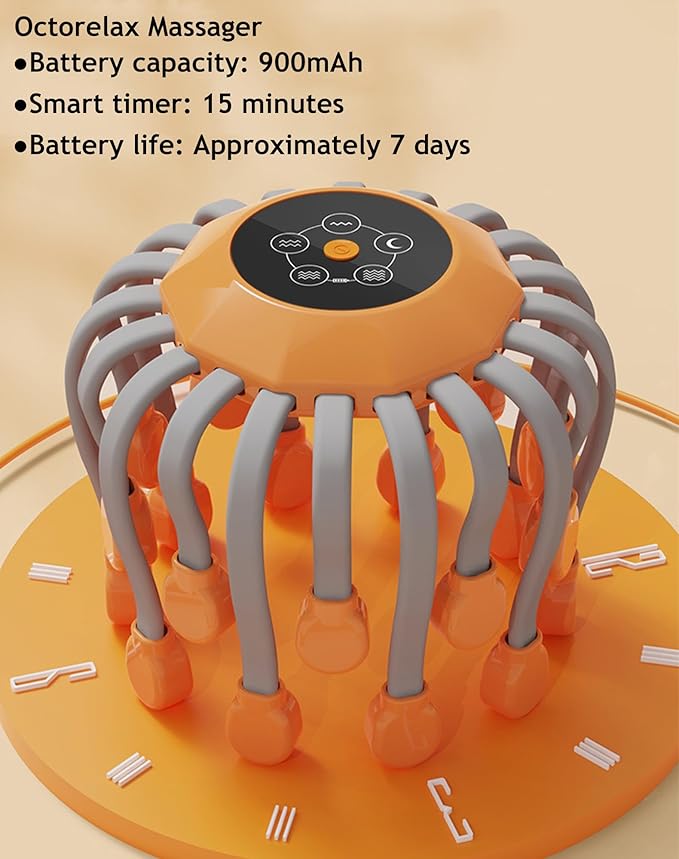 Head Massager Official Anti-Stress Massager for Migraines with 5 Modes &amp 3 Levels Adjustable 360° Cordless Touch Scalp Massager for Stress Relax &amp Sleep Aid (Black)