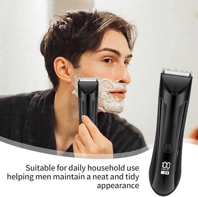 Beard Trimmer - Electric Body Hair Trimmer for Men Shaving Razor Grooming Tool with Precision Design Father Travel Nose Mustache Face Care Personal Grooming Kit for Home