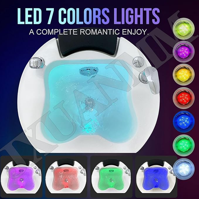 Acrylic Footbath Foot Soak Tub Acrylic Pedicure Sink with Heat and Massage Pedicure Bowl Salon Massage Equipment Home Foot Bath Special for Hotel Foot Bath Club for Foot Soaking H