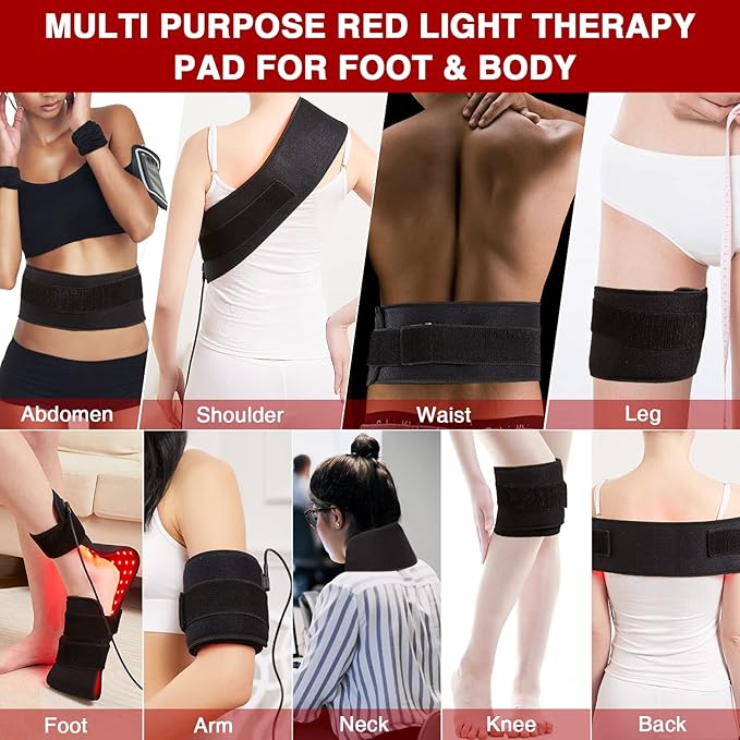 LED Red Light Therapy for Feet &amp Body CAMECO 640nm &amp 660nm &amp 880nm Infrared Light Therapy Belt for Foot Pain &amp Neuropathy Wearable Foot Therapy Wrap Timer 3 Temperature Setting