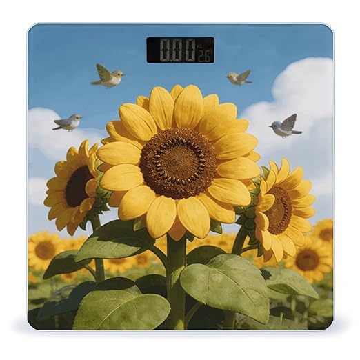 Blossoms in Spring Smart Scale for Body Weight Digital Bathroom Scale Toughened Glass Weight Scale with Large LCD Backlight Display High Precision Scales Weighing Machine