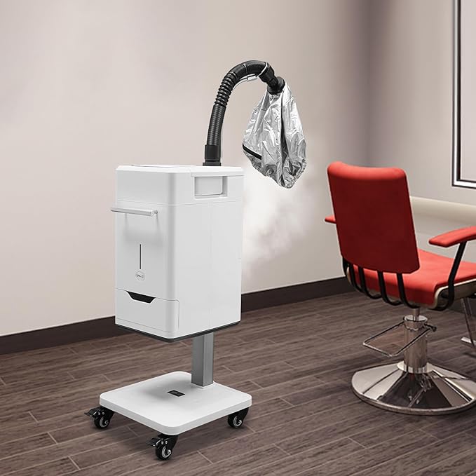 Professional Nano Hair Steamer and Hair Color Processor Smart Touch Control Anion Hair Repair and Hair Care Instrument for Low-Temperature Perm Steam Dyeing Salon Spa Steam Hair Care with Caps 500W