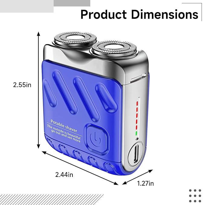 Compact Dual Head Waterproof Electric Shaver Usb Rechargeable For Men Zinc Alloy Type-C Charging