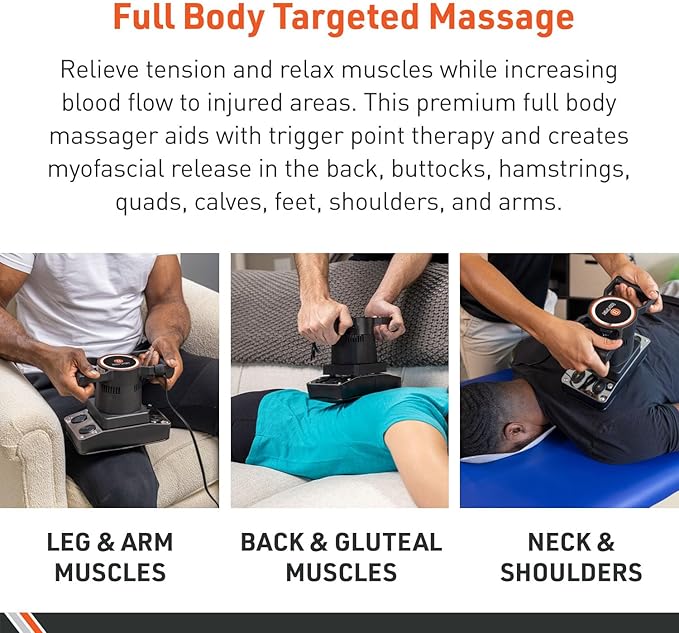 Body Sport Therapeutic Variable Speed Professional Vibrating Massager for Pain &amp Aching Muscle Relief – High-Powered Effective Chiropractic Myofascial Release Tool &amp Trigger Point Therapy