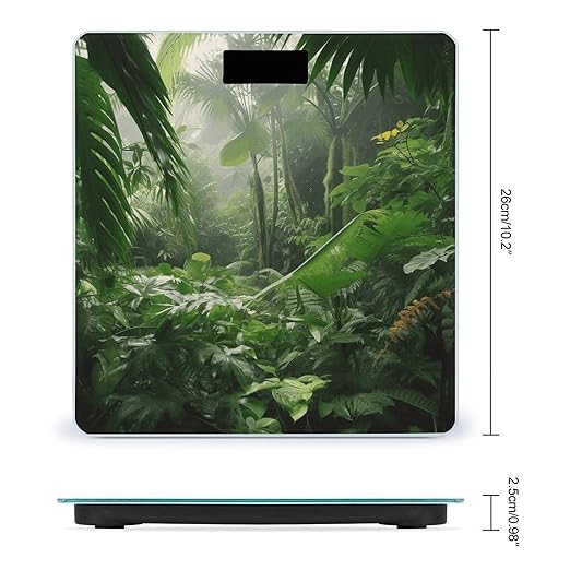 Tropical Rainforest Scale for Body Weight Highly Accurate Digital Bathroom Scale Sturdy Tempered Glass Weighing Scales with LCD Display Fashion Body Fat Smart Scales 400lb