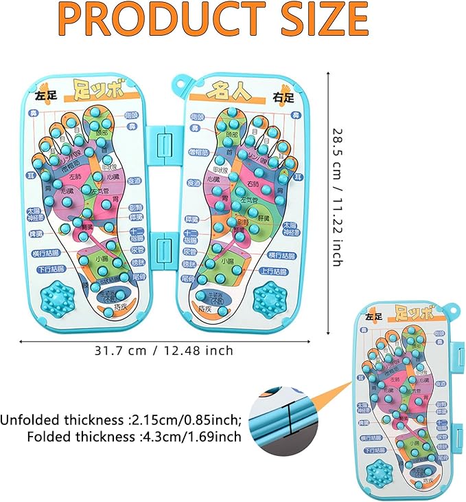 Foot Reflexology Massage Mat with Acupressure Points Shiatsu Massager for Plantar Fasciitis and Neuropathy Pain Relief (12.48 * 11.22 * 0.85“ Ounce 2)