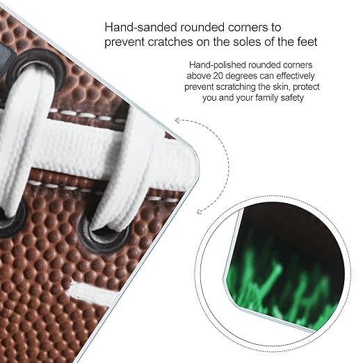American Football Laces Bathroom Scale Rounded Smart Scale for Body Weight Automatic Power On/Off Weight Scales Accurate Bathroom Digital Scales for Pet Home Bedroom Kitchen
