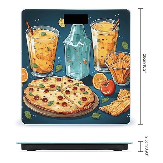 Movie Night Party Food Decorative Scale for Body Weight Precision Bathroom Weighing Scales with Back Lit LCD Display Sturdy Tempered Glass Body Weight Scales Digital Bathroom Scale 400lb