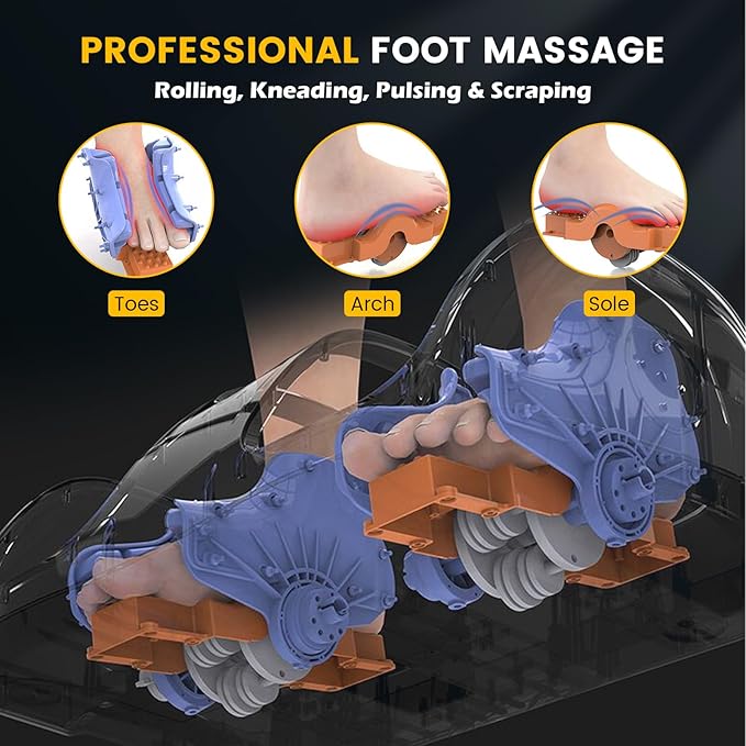COSTWAY Foot Massager Electric Shiatsu Foot Massage Machine for Leg Calf Ankle Plantar Fasciitis Nerve Pain Therapy Deep Kneading Rolling Massage with Remote 4 Massage Modes White