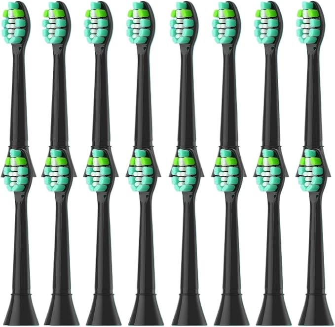 4-16pcs Replacement Toothbrush HeadsCompatible for Phillips Sonicare Electric HandlesSoft Bristles(16pcs Black)