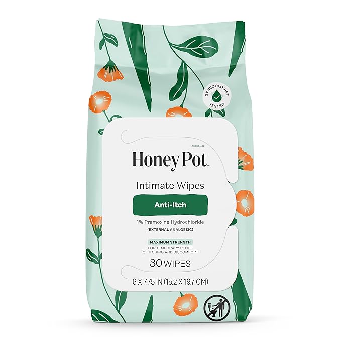 The Honey Pot Company - Feminine Anti-Itch Soothing Wipes &amp Anti-Itch Spray Bundle - At Home or On the Go Medicated Wipes &amp Spray to Relieve Itching &amp Discomfort - Maximum Strength - Femin