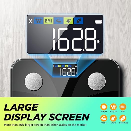 Scale for Body Weight and Fat Percentage RunSTAR Digital Accurate Bathroom Smart Scale with Large Display FSA&ampHSA Eligible 13 Body Composition Analyzer Sync App