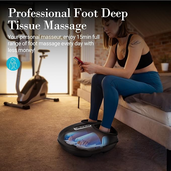 Foot Massager with Heat FSA Eligible HSA Shiatsu Feet Massager with Remote Control Multi-Level Compression Deep Knead Foot Massage for Neuropathy &amp Plantar Fasciitis Gifts for Women Men