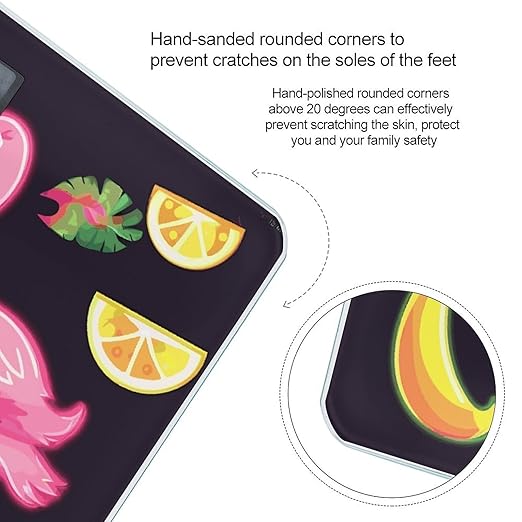 Pineapple Banana Flamingo Weight Scale Digital Electronic Scales Bathroom Scale Larg LCD Backlight Display High Precisio MeasurementsTempered Glass