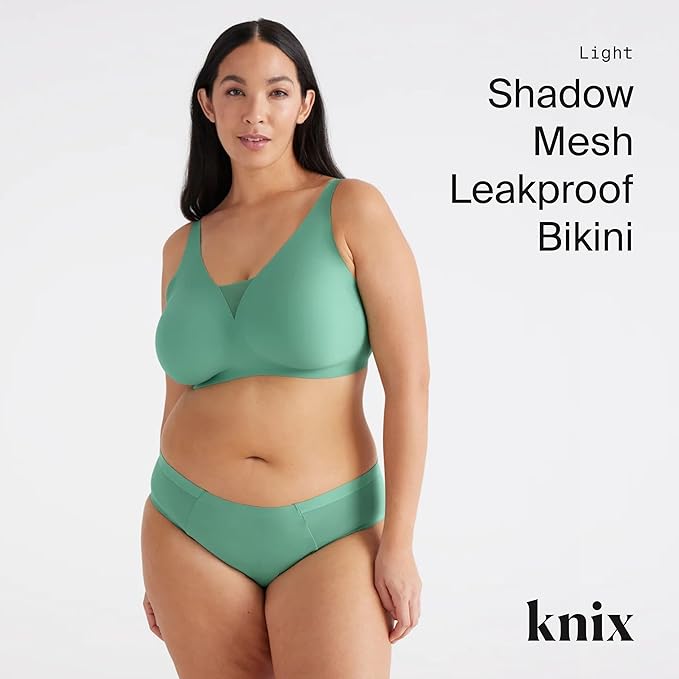 KNIX Women Leakproof Period Underwear No-Show Mesh Bikini – Light Flow Protection Absorbs 1–3 Regular Tampons