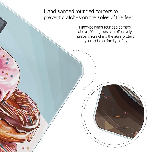 Cartoon Donuts Bathroom ScaleHighly Accurate Digital Weighing Machine for People Bright LED Display Weight Scale for The Aldult Home Use