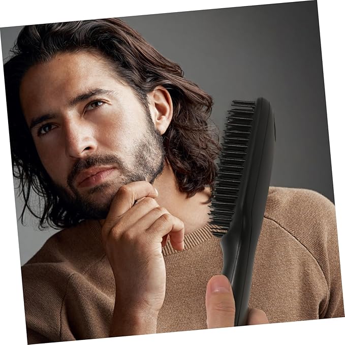6 Beard and Hair Straightening Brush Gears Heat Professional Electric Comb for Smooth Shiny Styles LCD Display Rotating Cord for Home and Travel