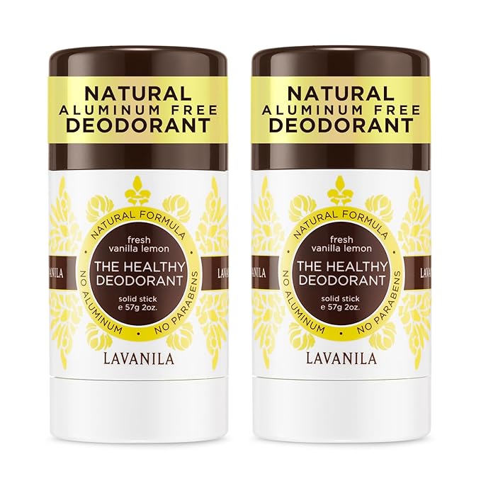 Lavanila Vanilla Lemon Deodorant for Women 2-Pack (2 Oz Each) - Natural Aluminum Free Solid Stick Deodorant Made In USA Vegan